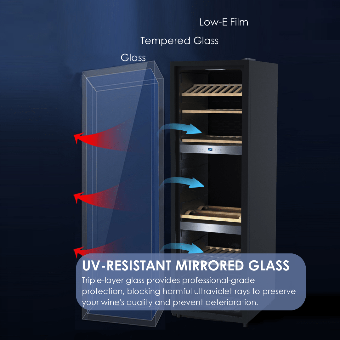LECAVIST Wine Cabinet Duo – 336 Bottle Capacity (2 × 168) – Single Zone – Freestanding – Stainless Steel (LEK168PVX2) - Freestanding - LeCavist Wine Cabinets