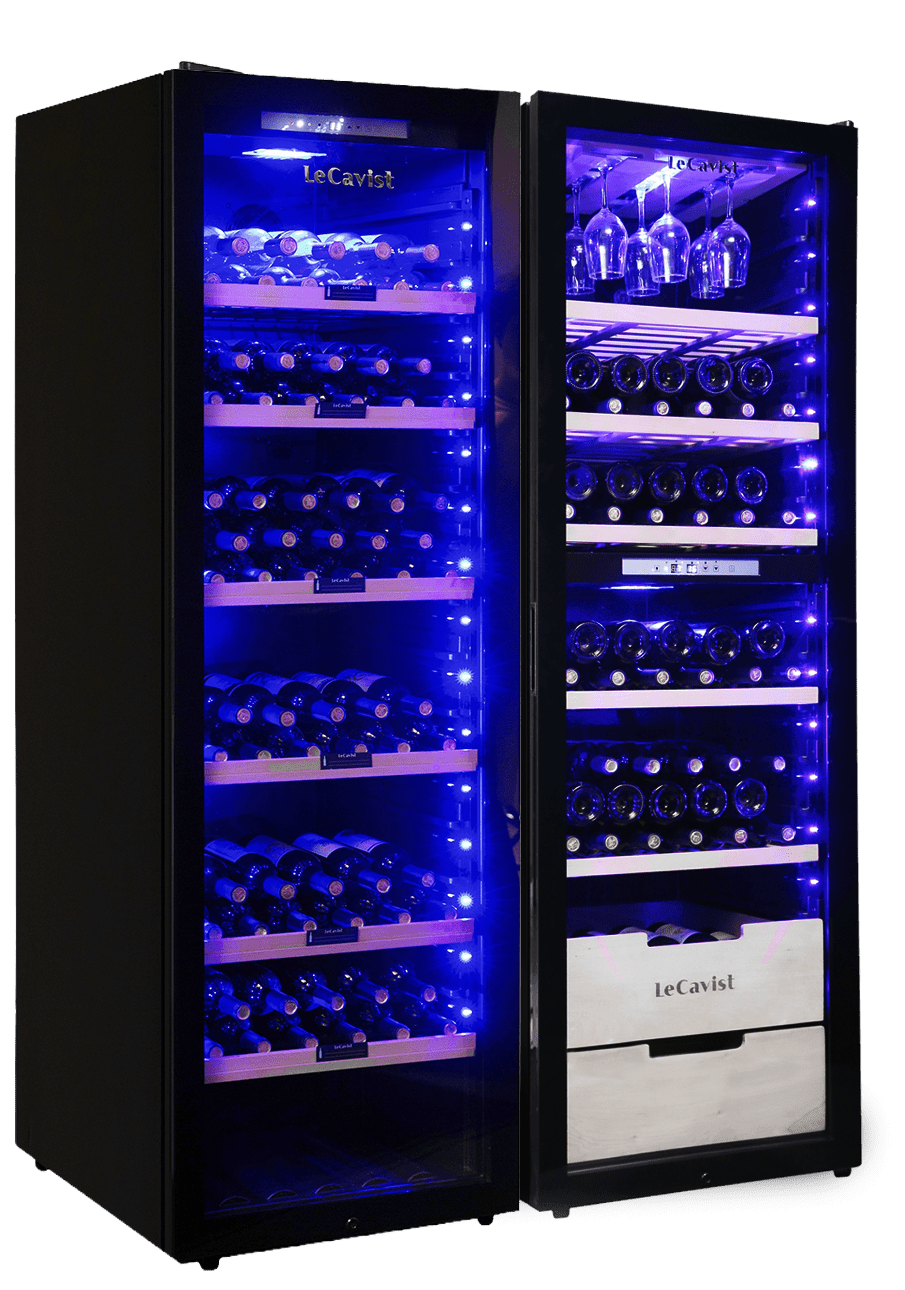 LECAVIST Wine Cabinet Duo - 474 Bottle (248 + 226) - Single Zone + Dual Zone - Freestanding - Black (LCS470VNX2) - Freestanding - LeCavist Wine Cabinets