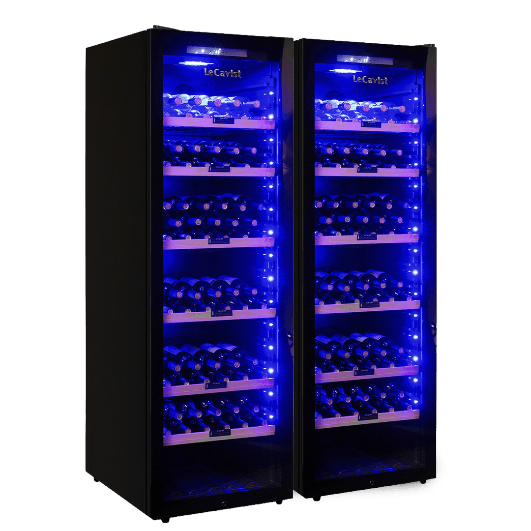 LECAVIST Wine Cabinet Duo – 496 Bottle (2 × 248) – Single Zone – Freestanding – Black (LCS240VN1Z1DX2) - LeCavist Wine Cabinets