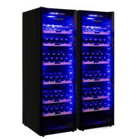 LECAVIST Wine Cabinet Duo – 496 Bottle (2 × 248) – Single Zone – Freestanding – Black (LCS240VN1Z1DX2)