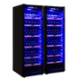 LECAVIST Wine Cabinet Duo – 496 Bottle (2 × 248) – Single Zone – Freestanding – Black (LCS240VN1Z1DX2)