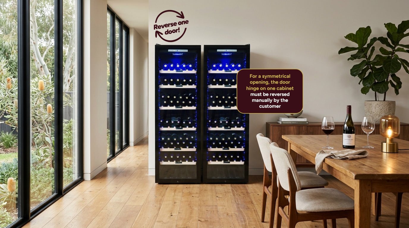 LECAVIST Wine Cabinet Duo – 496 Bottle (2 × 248) – Single Zone – Freestanding – Black (LCS240VN1Z1DX2) - LeCavist Wine Cabinets
