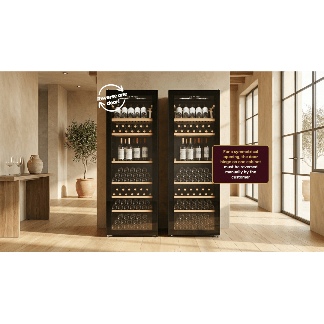LIFESTYLE: LECAVIST Wine Cabinet Duo – 588 Bottle Capacity (2 × 294) – Single Zone – Freestanding – Black (LJ294VNX2)- PREORDER - Freestanding - LeCavist Wine Cabinets
