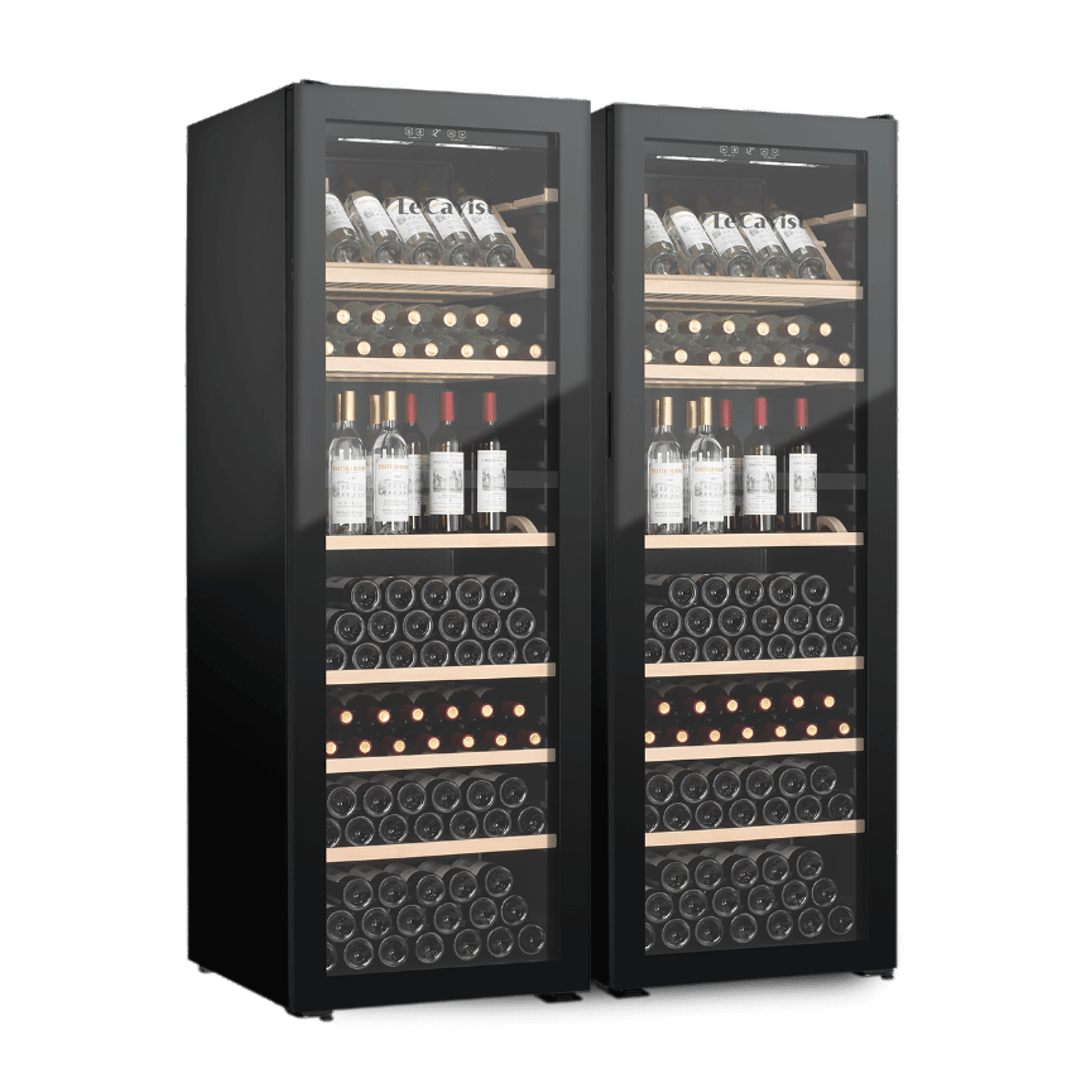 PRODUCT: LECAVIST Wine Cabinet Duo – 588 Bottle Capacity (2 × 294) – Single Zone – Freestanding – Black (LJ294VNX2)- PREORDER - Freestanding - LeCavist Wine Cabinets