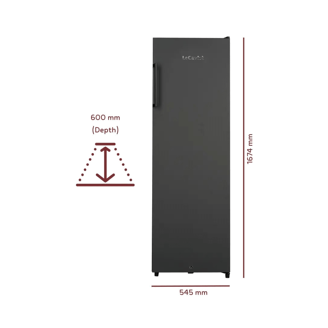 DETAILS: LECAVIST Wine Cellar - 109 Bottle - Single Zone - Freestanding - Black (LKV168PNDXFS) - Freestanding - LeCavist Wine Cabinets