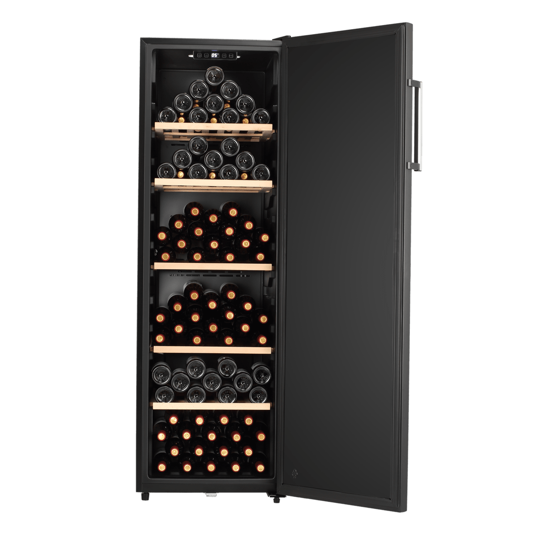 LECAVIST Wine Cellar - 168 Bottle - Single Zone - Freestanding - Black (LKV168PNDX) - Freestanding - LeCavist Wine Cabinets