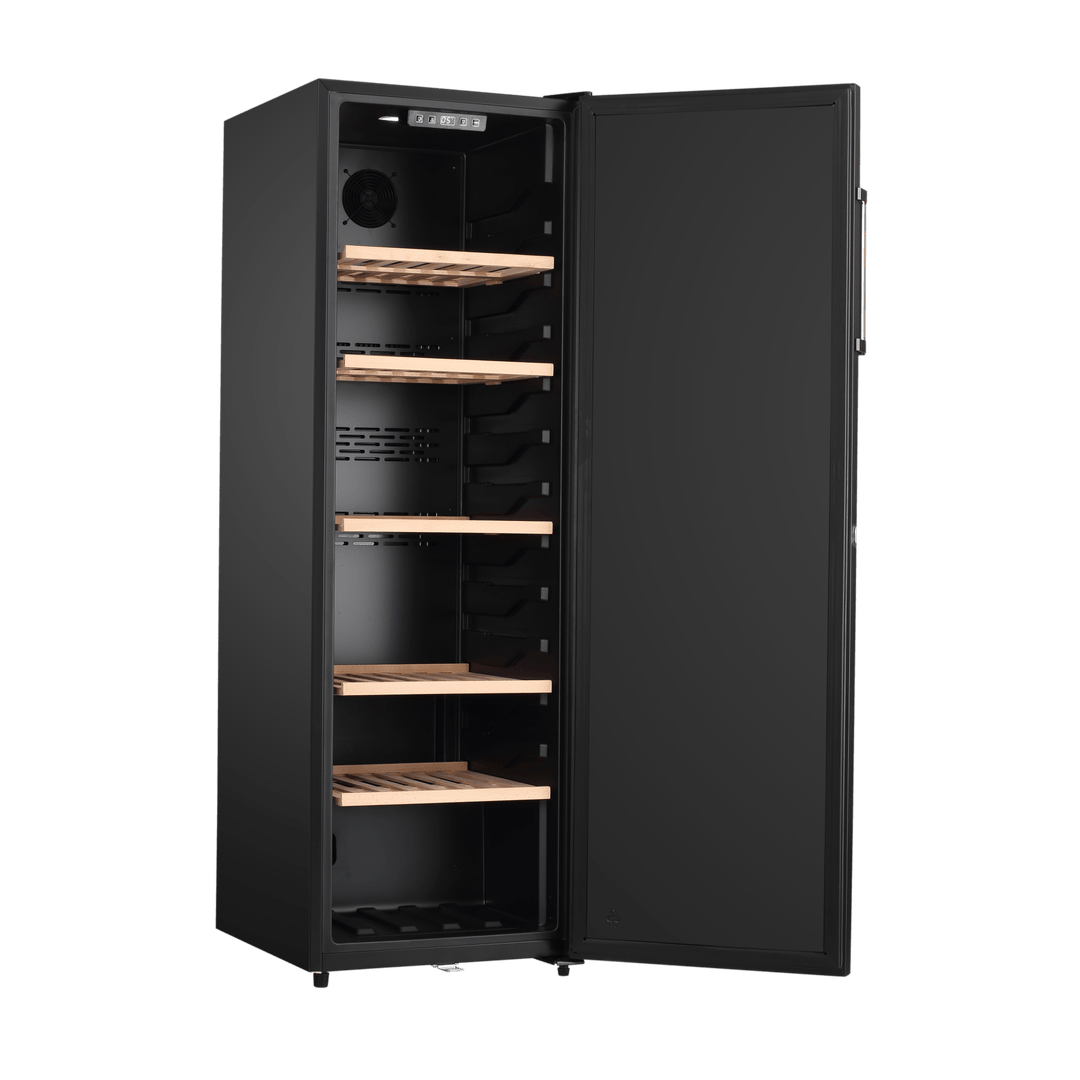 LECAVIST Wine Cellar - 168 Bottle - Single Zone - Freestanding - Black (LKV168PNDX) - Freestanding - LeCavist Wine Cabinets
