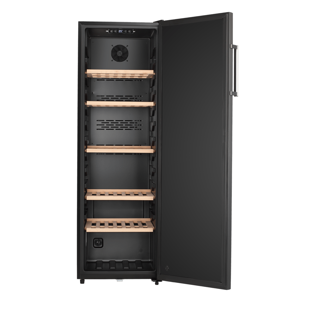 LECAVIST Wine Cellar - 168 Bottle - Single Zone - Freestanding - Black (LKV168PNDX) - Freestanding - LeCavist Wine Cabinets