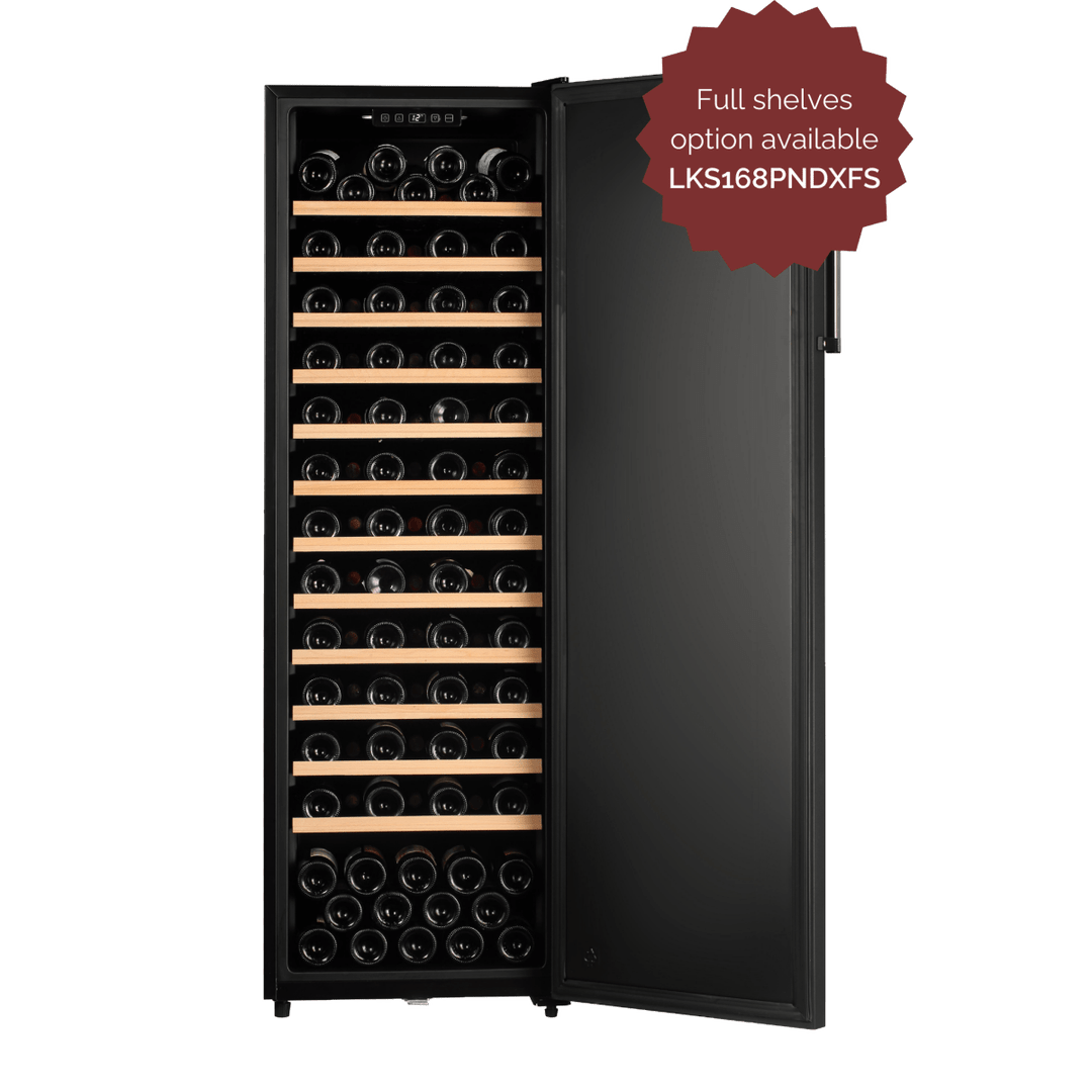 LECAVIST Wine Cellar - 168 Bottle - Single Zone - Freestanding - Black (LKV168PNDX) - Freestanding - LeCavist Wine Cabinets