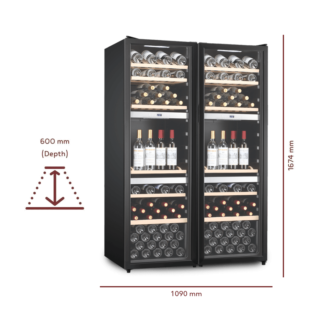 Maison 280 Bottle 2x Triple Zone Duo - Freestanding - LeCavist Wine Cabinets