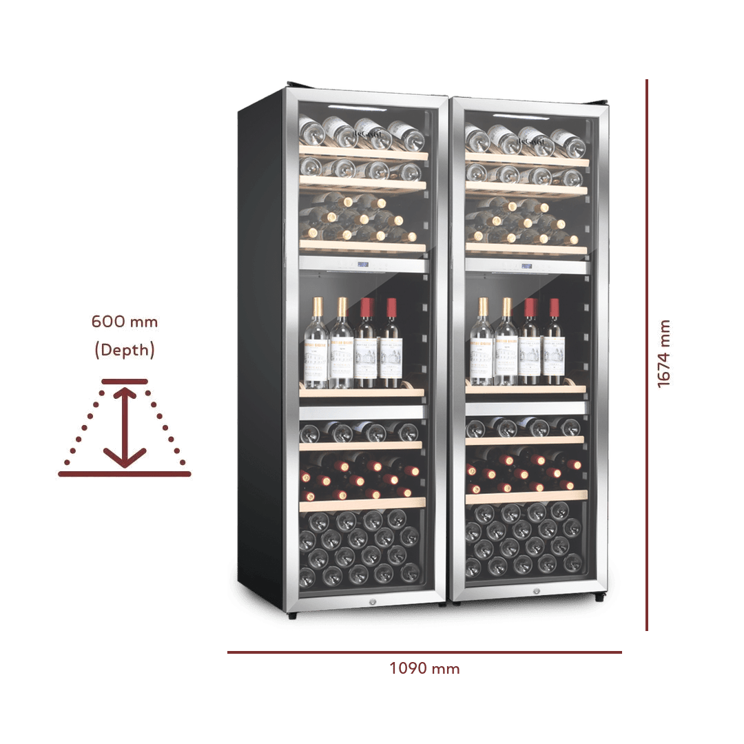Maison 280 Bottle 2x Triple Zone Duo SS - Freestanding - LeCavist Wine Cabinets
