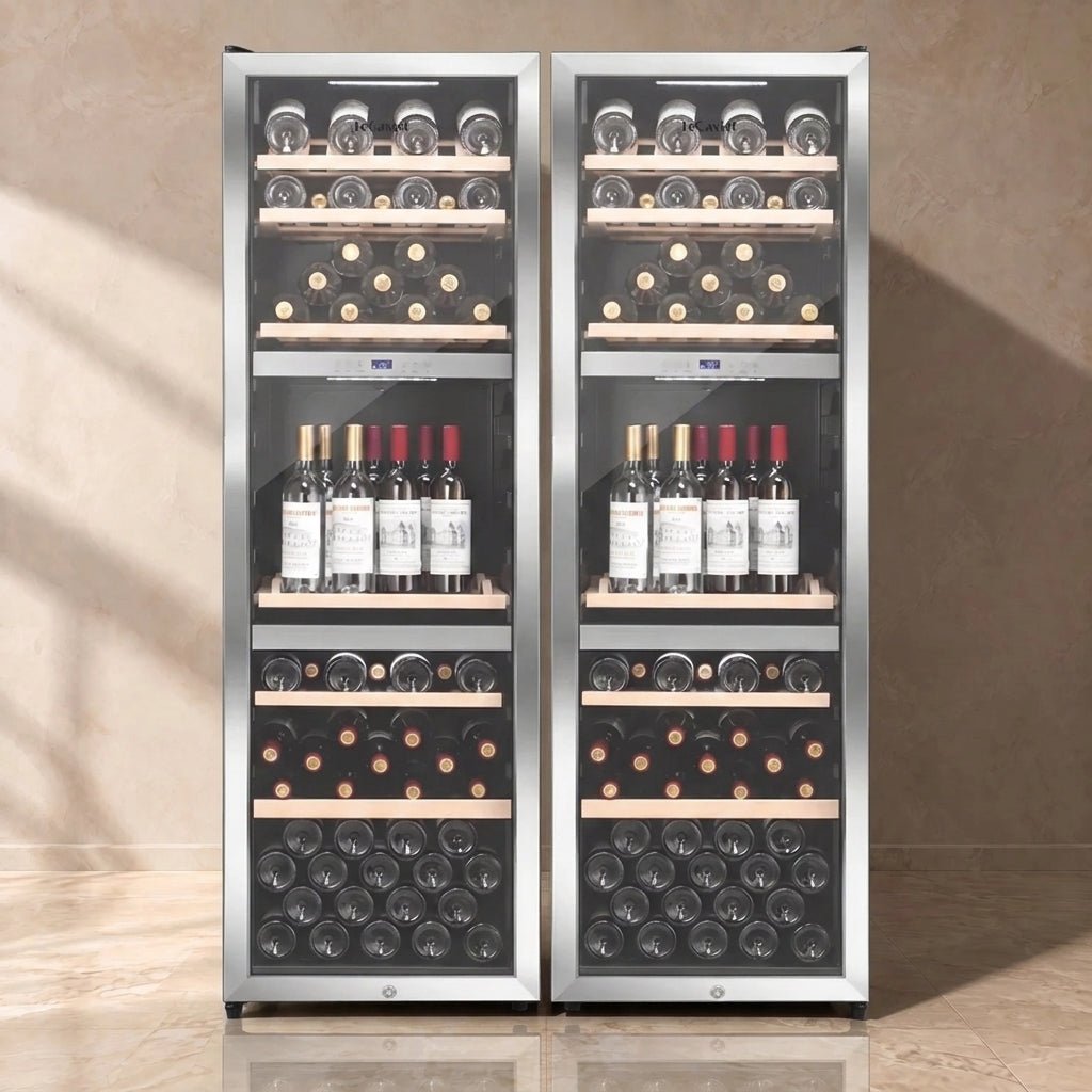 Maison 280 Bottle 2x Triple Zone Duo SS - Freestanding - LeCavist Wine Cabinets