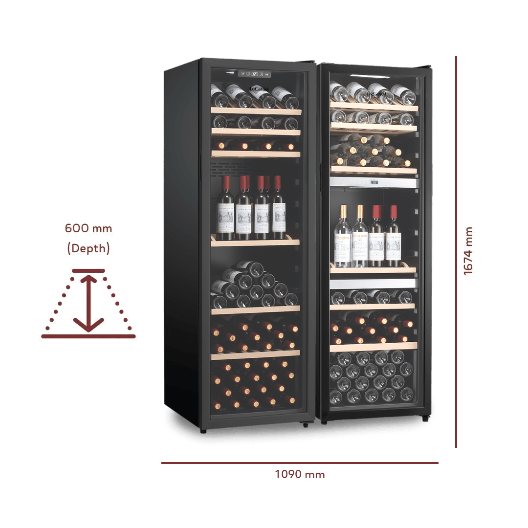 Maison 308 Bottle Multi-Zone Duo - Freestanding - LeCavist Wine Cabinets