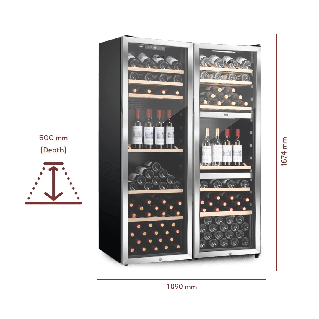 Maison 308 Bottle Multi-Zone Duo SS - Freestanding - LeCavist Wine Cabinets