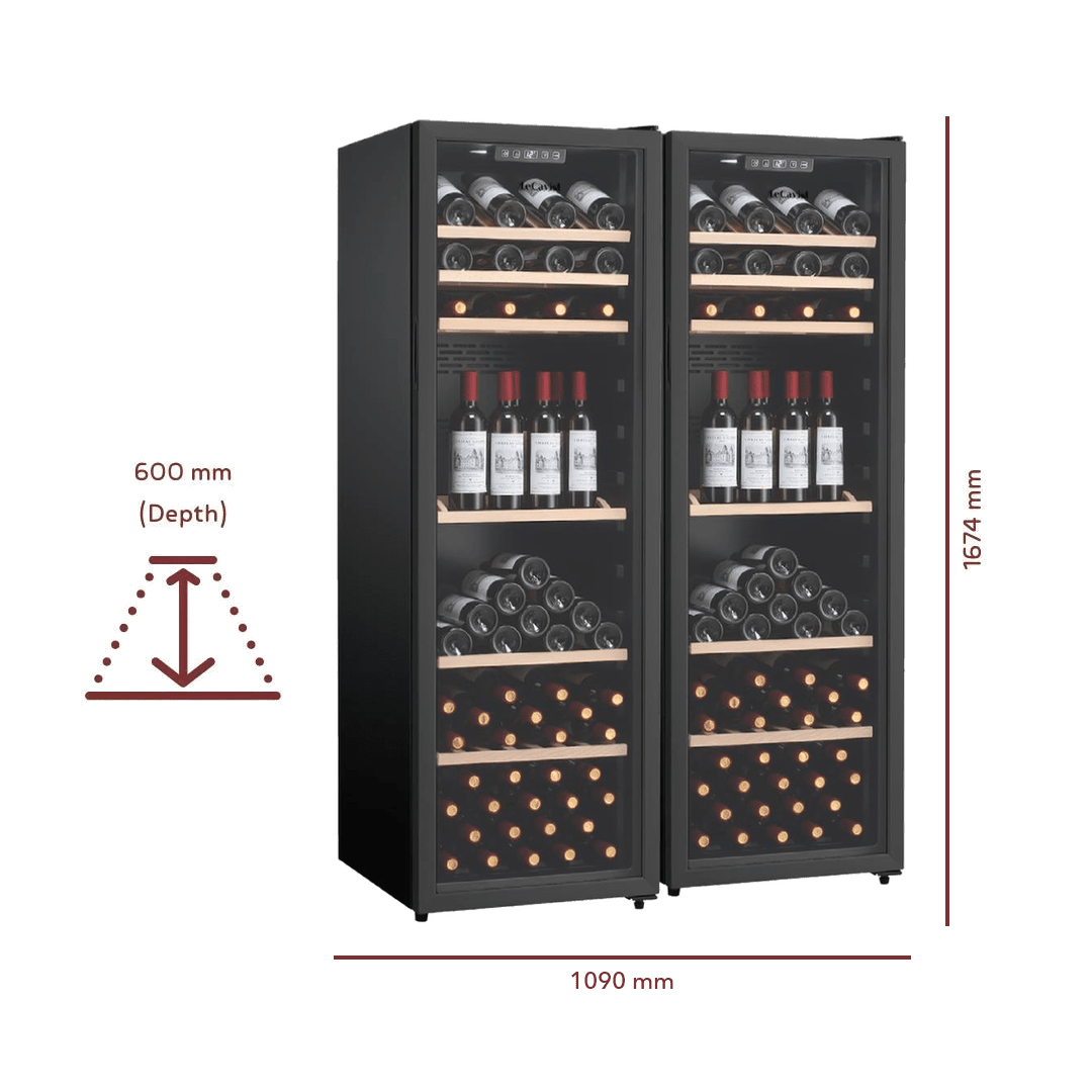 Maison 336 Bottle 2x Single Zone Duo - Freestanding - LeCavist Wine Cabinets