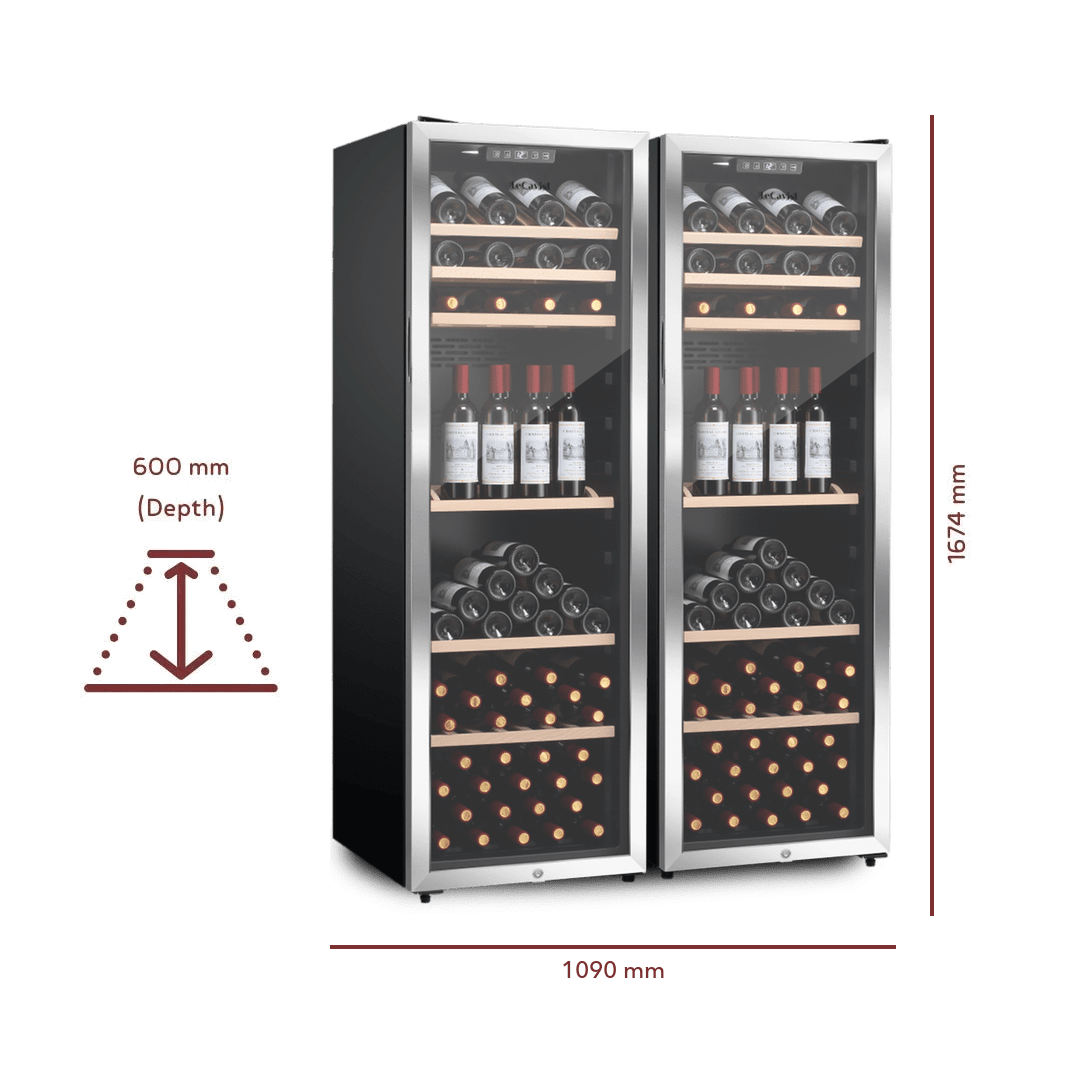 Maison 336 Bottle 2x Single Zone Duo SS - Freestanding - LeCavist Wine Cabinets