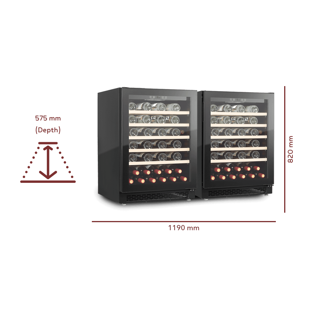 Précision 104 Bottle 2x Single Zone Duo - Built-In - LeCavist Wine Cabinets