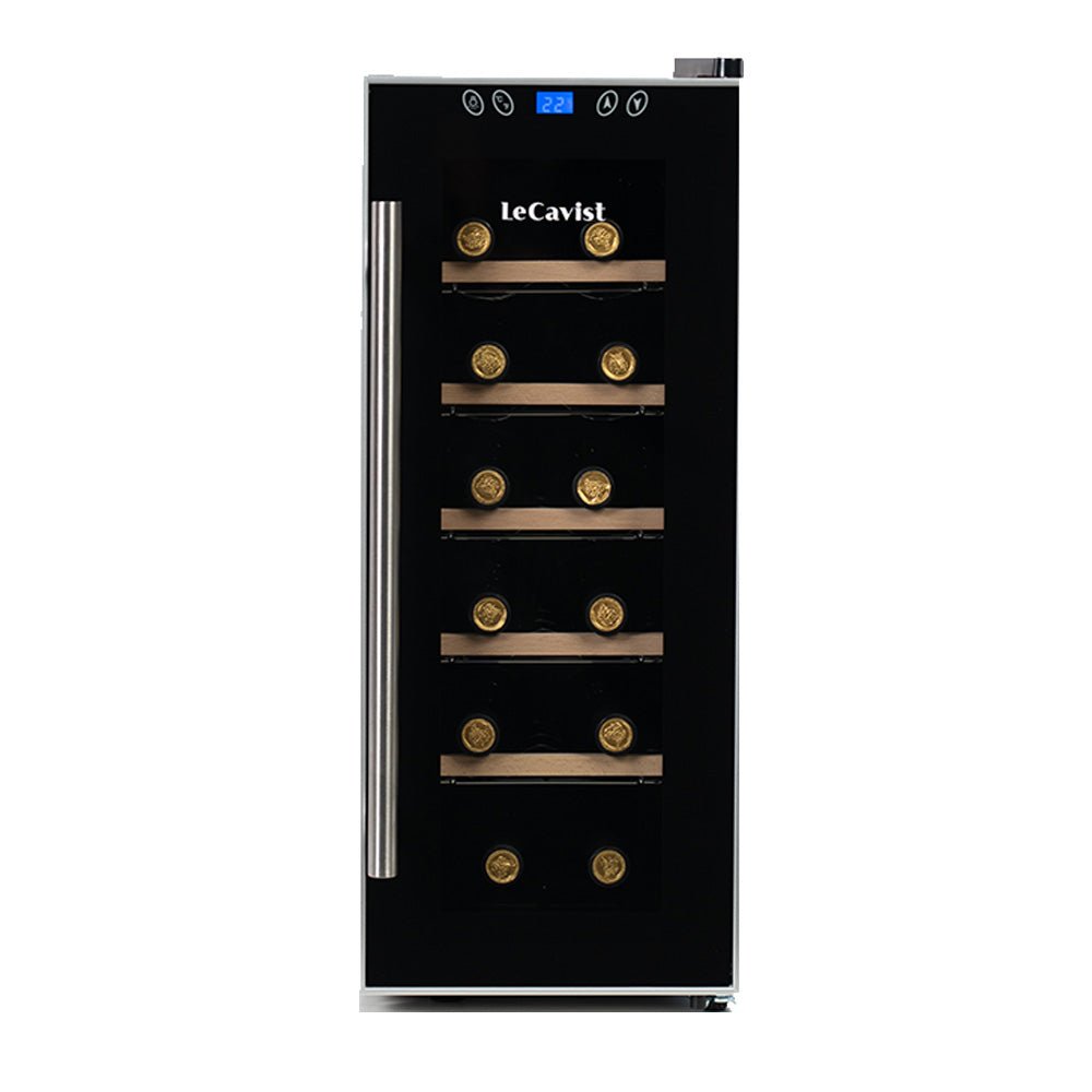 LECAVIST 12 Bottle Wine Cabinet Single Zone LCCV12B - Freestanding - Lecavist