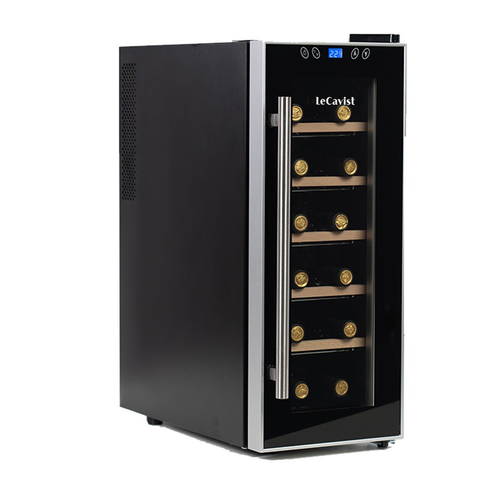 LECAVIST 12 Bottle Wine Cabinet Single Zone LCCV12B - Freestanding - Lecavist