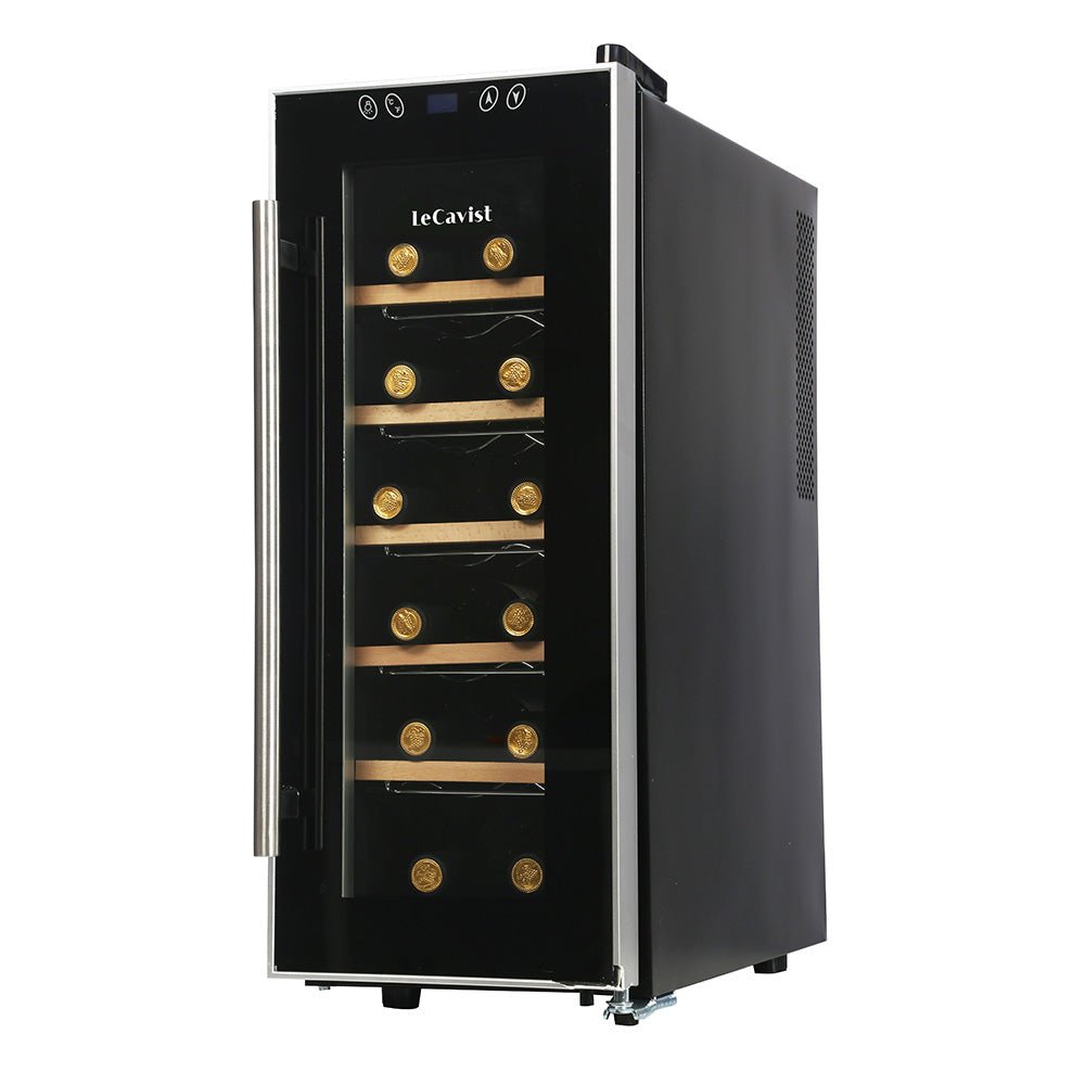 LECAVIST 12 Bottle Wine Cabinet Single Zone LCCV12B - Freestanding - Lecavist