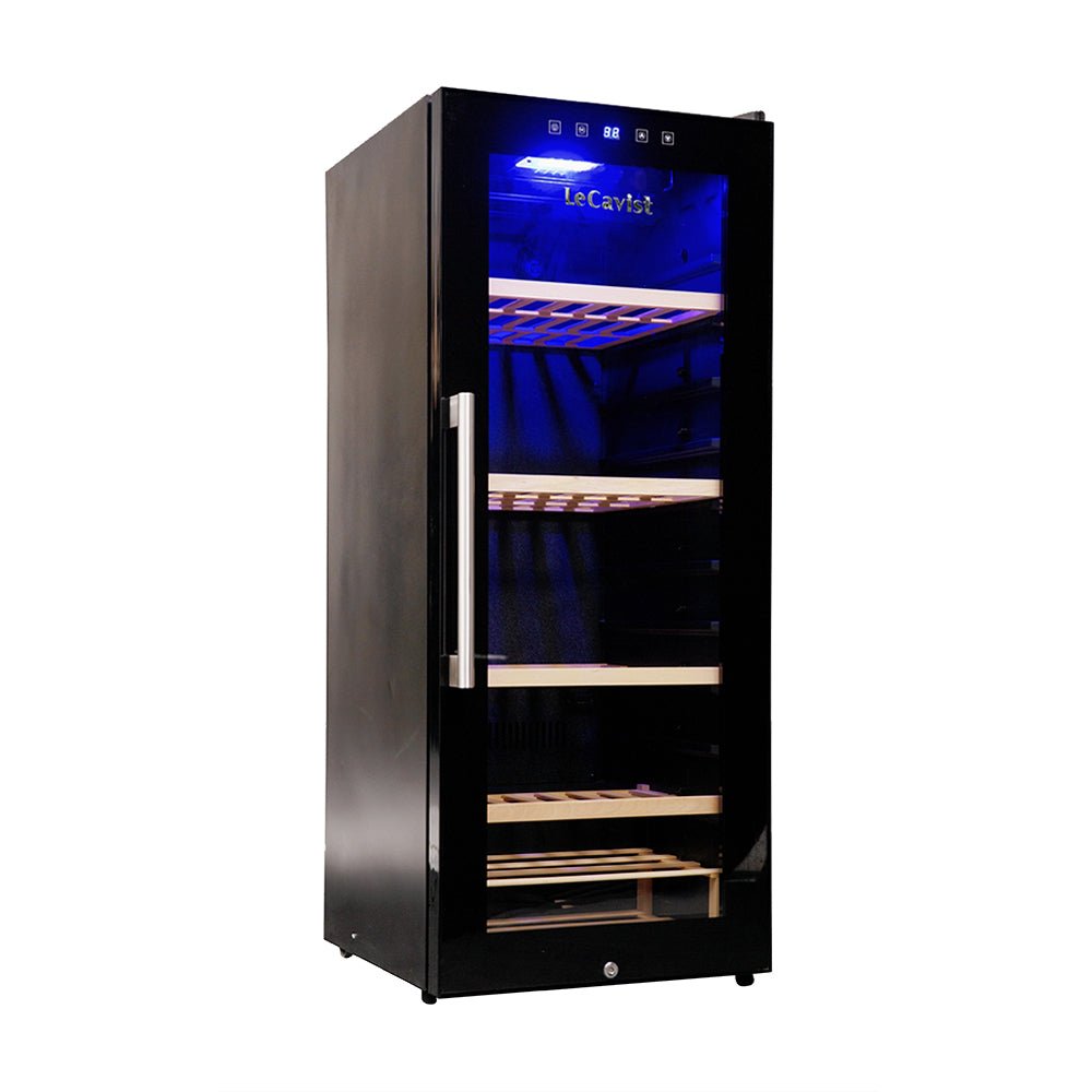 LECAVIST 97 Bottle Wine Cabinet Single Zone Black LCS100VN - Freestanding - Lecavist