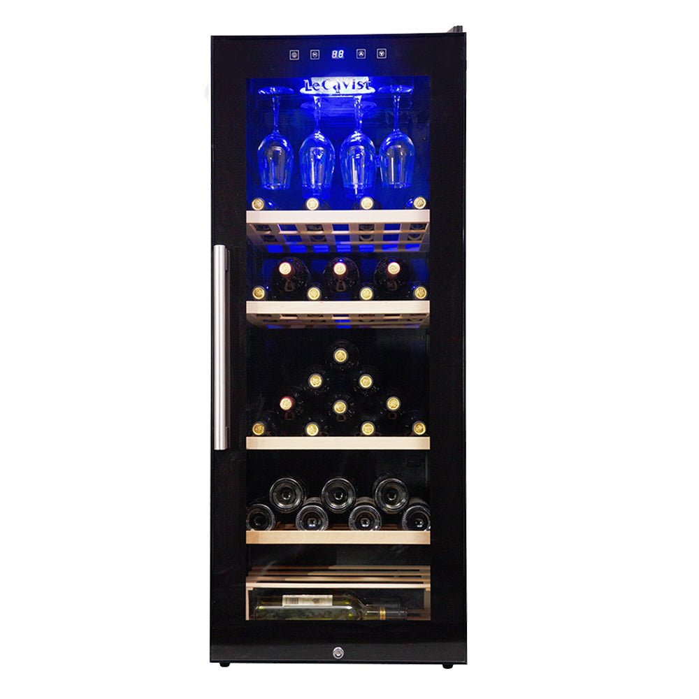 LECAVIST 97 Bottle Wine Cabinet Single Zone Black LCS100VN - Freestanding - Lecavist