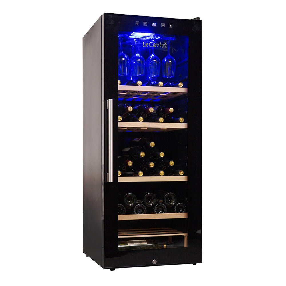 LECAVIST 97 Bottle Wine Cabinet Single Zone Black LCS100VN - Freestanding - Lecavist