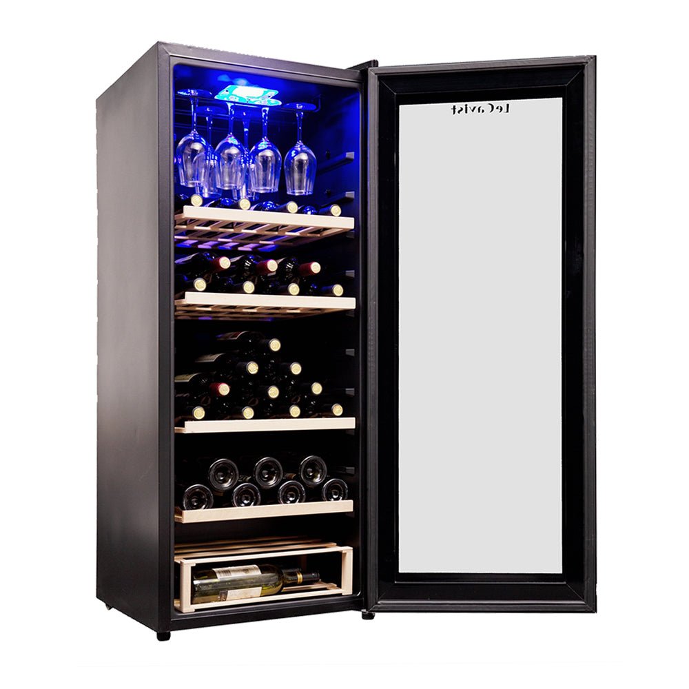 LECAVIST 97 Bottle Wine Cabinet Single Zone Black LCS100VN - Freestanding - Lecavist