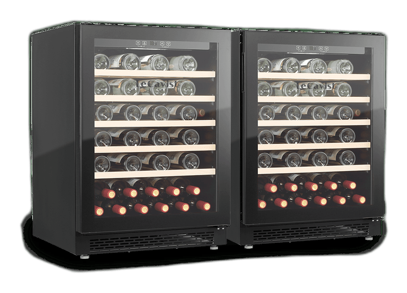 LeCavist Wine Cabinet Duo – 104 Bottle (2 × 52) – Single Zone – Built-in – Black (LJ52VNBUX2)