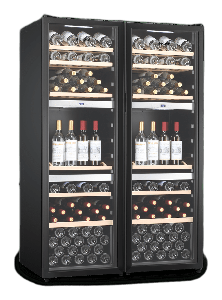LeCavist Wine Cabinet Duo - 280 Bottle (2 x 140) - Triple Zone - Freestanding - Black (LEK1403ZPVX2)