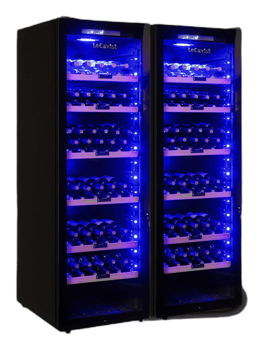 LeCavist Wine Cabinet Duo – 496 Bottle (2 × 248) – Single Zone – Freestanding – Black (LCS240VN1Z1DX2)